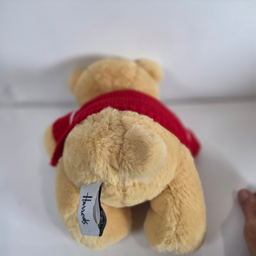 Harrods Knightsbridge Teddy Bear Plush 8" Small London Union Jack Sweater 21cm - Picture 10 of 10